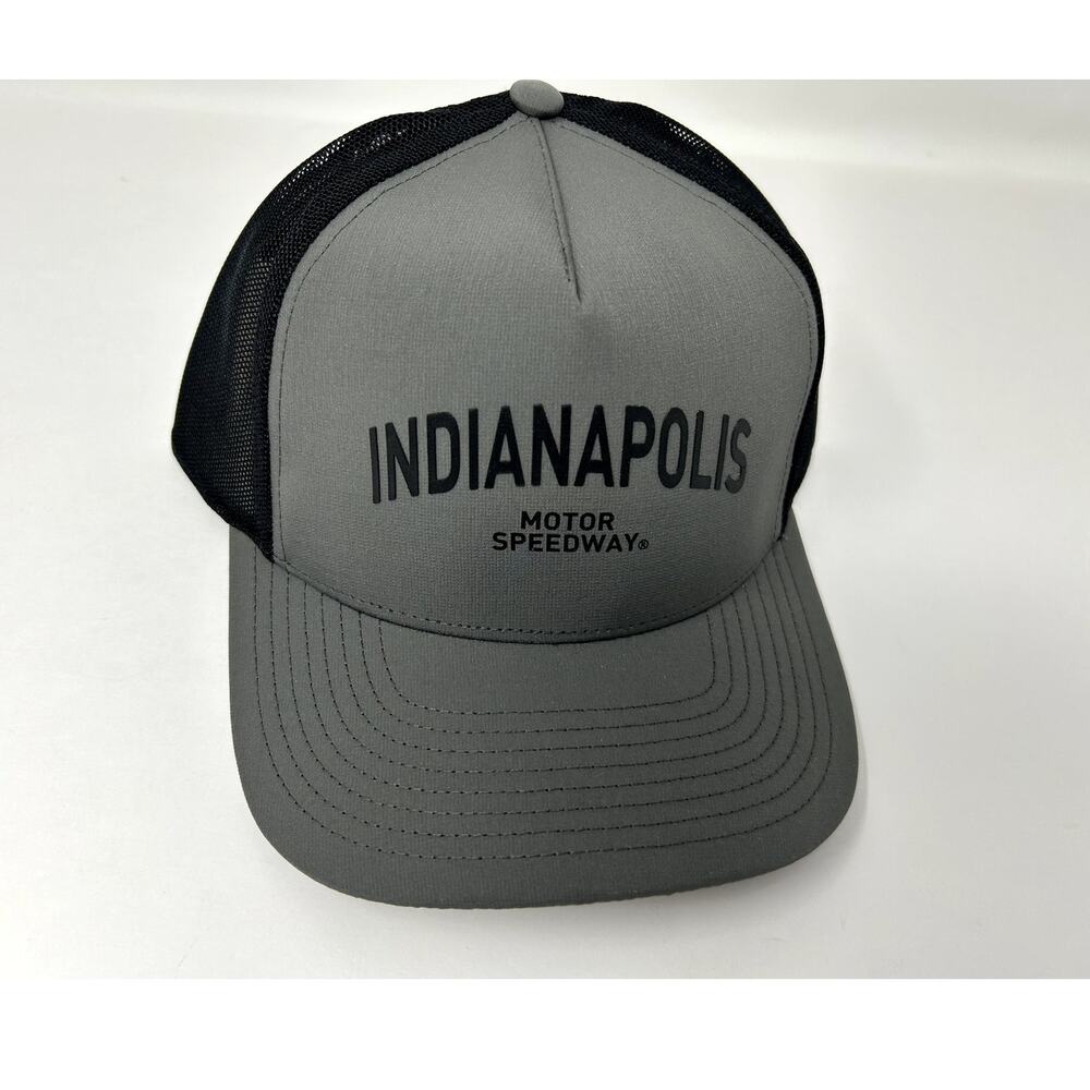 Indianapolis Motor Speedway Baseball Trucker Cap Black Gray Snapback Hat NEW NWT